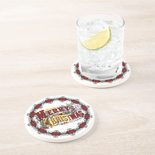 Posavasos Vintage Merry Christmas Coasters (Lado)