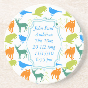 Posavasos Vintage Moderno Woodland Criaturas de colorida mon