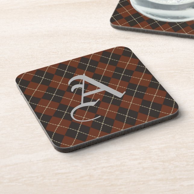 Posavasos  Vintage Monogrammed Argyle Coasters  (Lado Izquierdo)