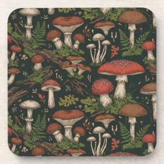 Posavasos Vintage Mushroom Forest Botanical