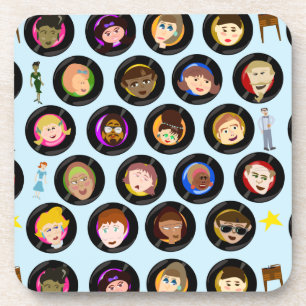 Posavasos Vintage Oldies Top Hits Retro Art Record Pattern