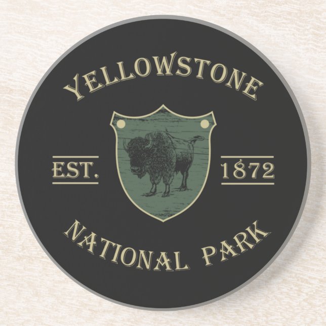 Posavasos Vintage Parque Nacional Yellowstone (Frente)