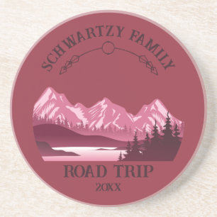 Posavasos Vintage Red Mountain Lake Sunset