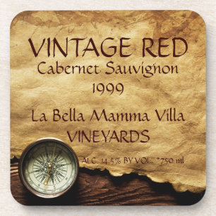 Posavasos Vintage Red Wine Cork Coaster!