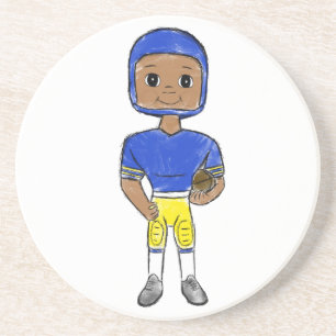Posavasos vintage retro jugador de fútbol azul amarillo simp