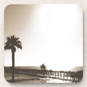 Posavasos vintage retro muelle de san clemente california se