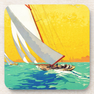 Posavasos Vintage Sail Bots French Travel