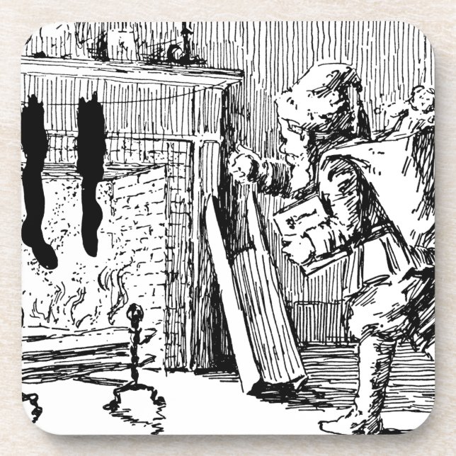 Posavasos Vintage Santa Bringing Toys (Frente)