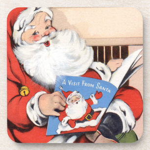 Posavasos Vintage Santa Reading Set de Astras de Cork