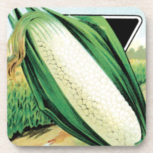 Posavasos Vintage Seed Packet Label Art, Sweet White Corn