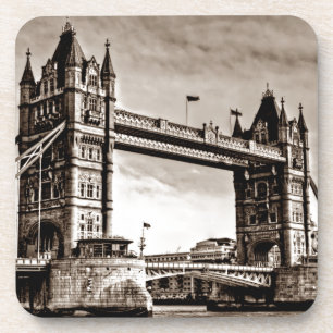 Posavasos Vintage Sepia London Tower Bridge
