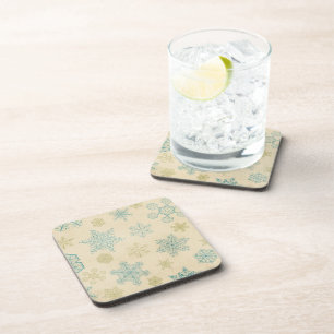 Posavasos Vintage snowflake lindo rústico