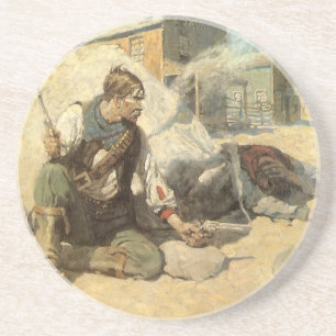 Posavasos Vintage Western Cowboys, Hopalong por NC Wyeth