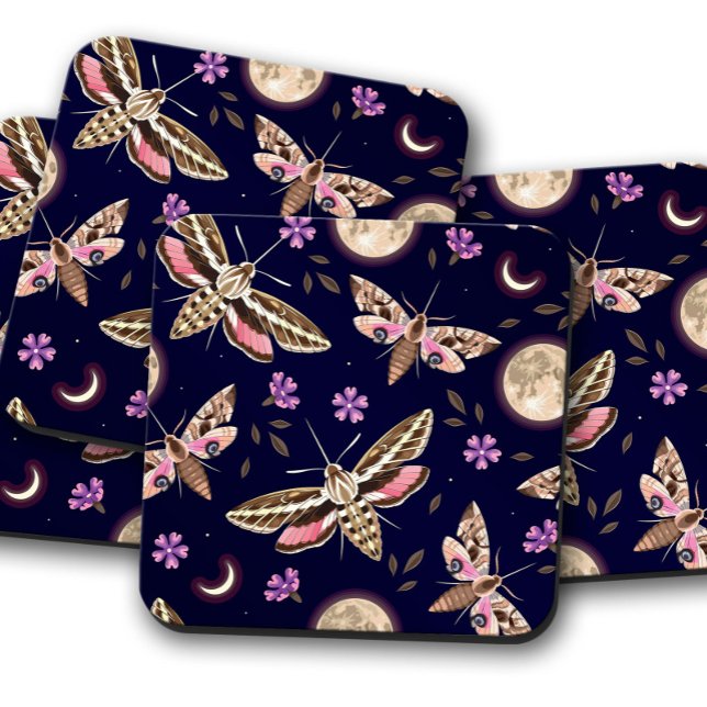 Posavasos Violet Bloom Moth | Astras de corcho de insectos b (Subido por el creador)