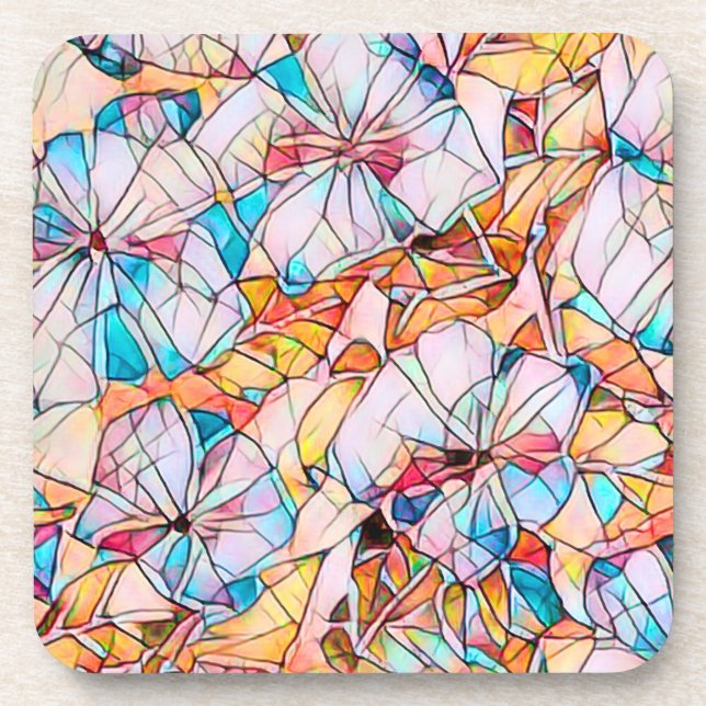 Posavasos Violetas de vidrio manchado (Frente)