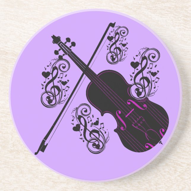 Posavasos Violín, amor Rockefeller_ (Frente)