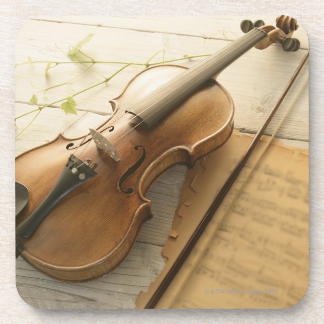 Posavasos Violín y partitura (Frente)