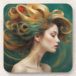 Posavasos "Virelle" - Opulencia en las ondas esmeraldas