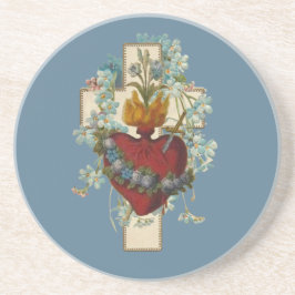 Posavasos Virgen cruzada María Inmaculado Corazón Religioso