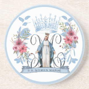 Posavasos Virgen María Católica Madre Religiosa María Floral