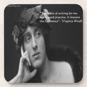 Posavasos Virginia Woolf con rayas de cebra cita de escritur