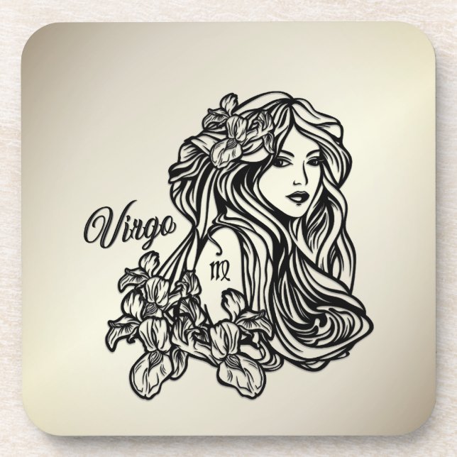 Posavasos Virgo La Virgen Zodíaco Dorado (Frente)
