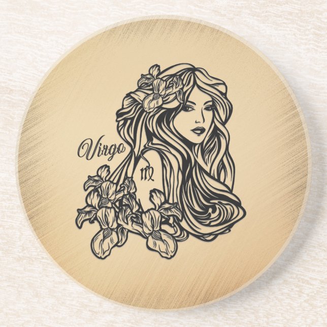 Posavasos Virgo Zodiaco con Aspecto Antiguo (Frente)