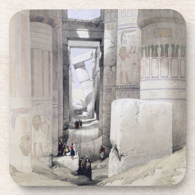 Posavasos Visión a través del Pasillo de columnas, Karnak, (Frente)