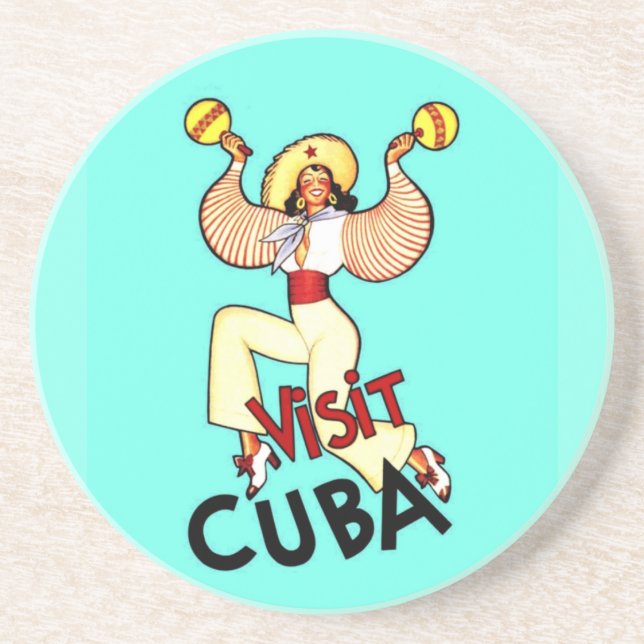 Posavasos Visita Cuba Vintage Travel (Frente)