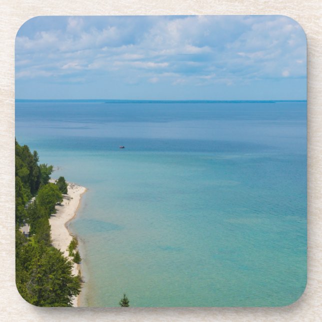 Posavasos Vista aérea de la isla de Mackinac (Frente)