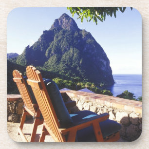 Posavasos Vista de Gros Piton desde Stonefield Estate Villa