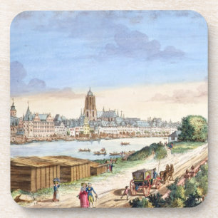 Posavasos Vista de la ciudad de Francfort, haciendo frente