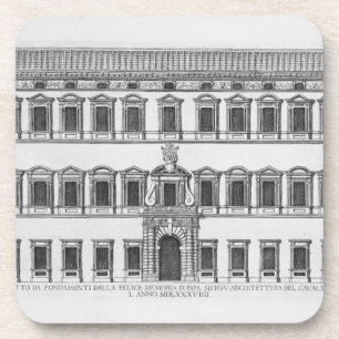 Posavasos Vista de la fachada del palacio de Lateran, Roma,