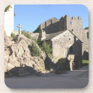 Posavasos Vista de la iglesia fortificada construida por los
