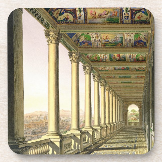 Posavasos Vista de la tercera logia del piso en el Vatican, (Frente)