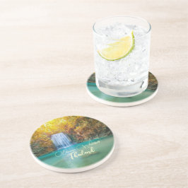 Posavasos Vista de otoño de la cascada de Erawan en Tailandi