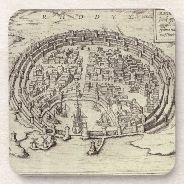 Posavasos Vista de Rodas, del 'teatro de las ciudades (Frente)