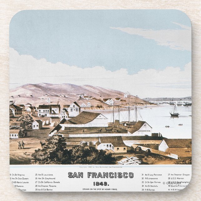 Posavasos Vista de San Francisco, 1849 (Frente)