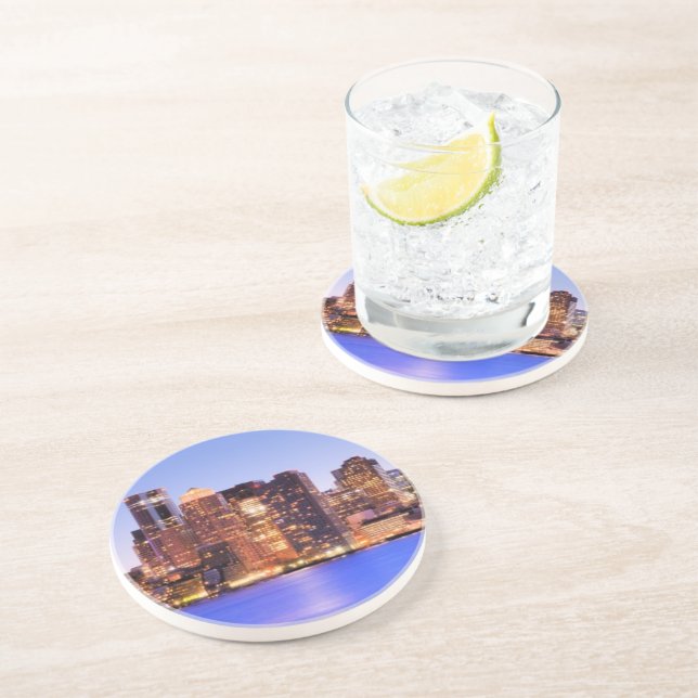 Posavasos Vista del distrito financiero de Boston céntrica (Lado)