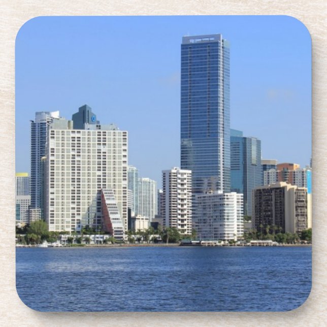 Posavasos Vista del horizonte de Miami (Frente)
