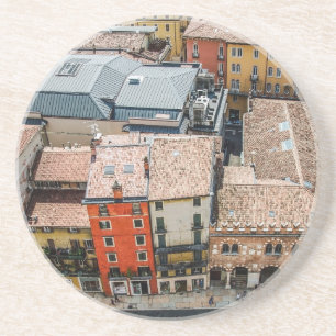 Posavasos Vista desde arriba de las coloridas fachadas de lo