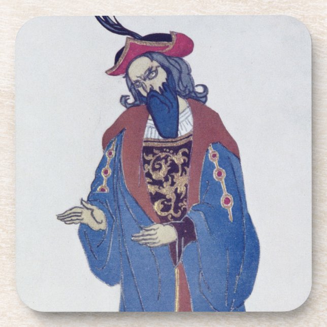 Posavasos Vista el diseño para la Azul-Barba, del Beaut el (Frente)