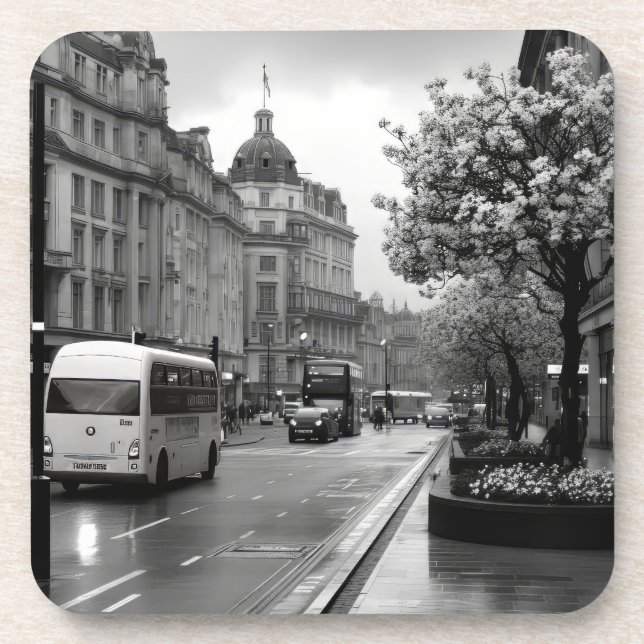 Posavasos Vista elegante de la calle (Frente)