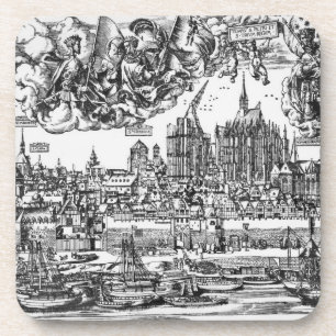 Posavasos Vista general de Colonia, 1531 (grabado) (pho de