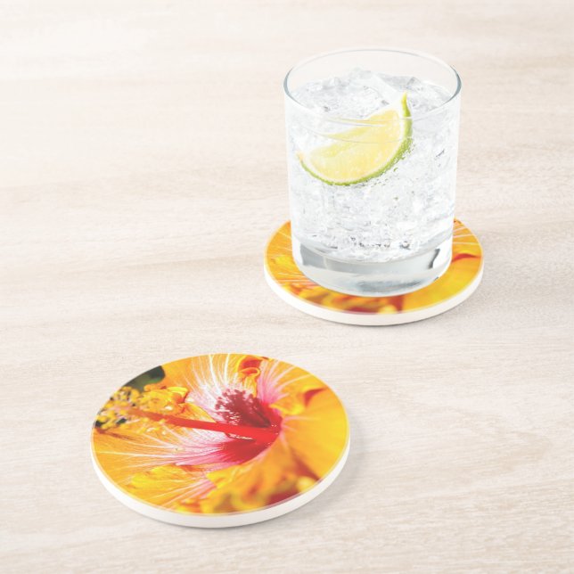 Posavasos Vista lateral de naranja Hibiscus (Lado)