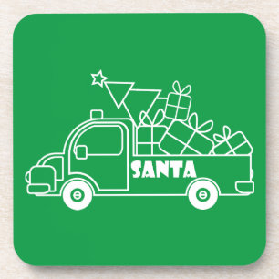 Posavasos Vista lateral del camión de Navidades de esquema