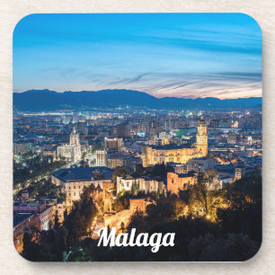 Posavasos Vista nocturna de la Catedral de Málaga en Málaga,