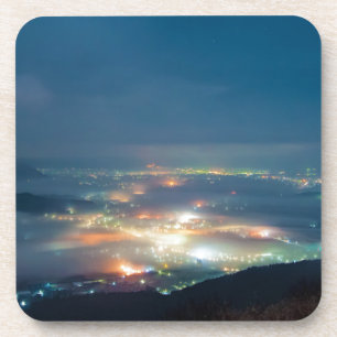 Posavasos Vista Nocturna También Mar De Nubes Japón Kumamoto