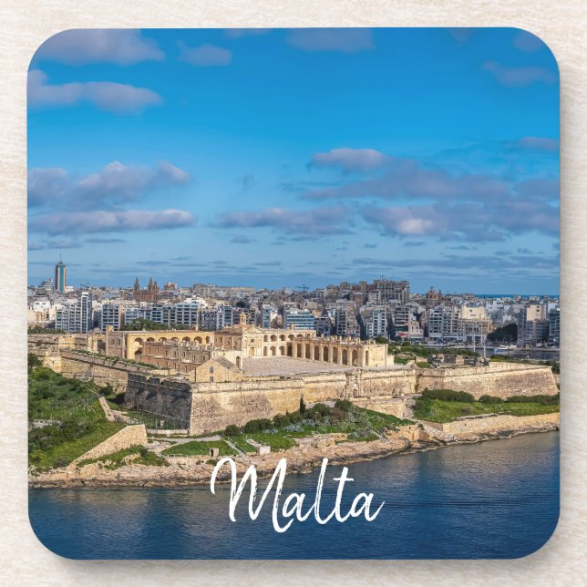 Posavasos Vista panorámica de Sliema en Malta (Frente)