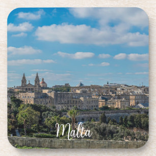 Posavasos Vista panorámica del casco antiguo de La Valeta en